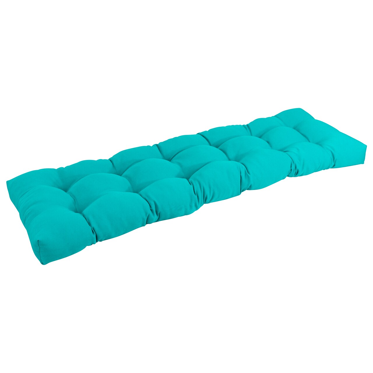 60-inch by 19-inch Tufted Solid Twill Bench Cushion Blue-Color